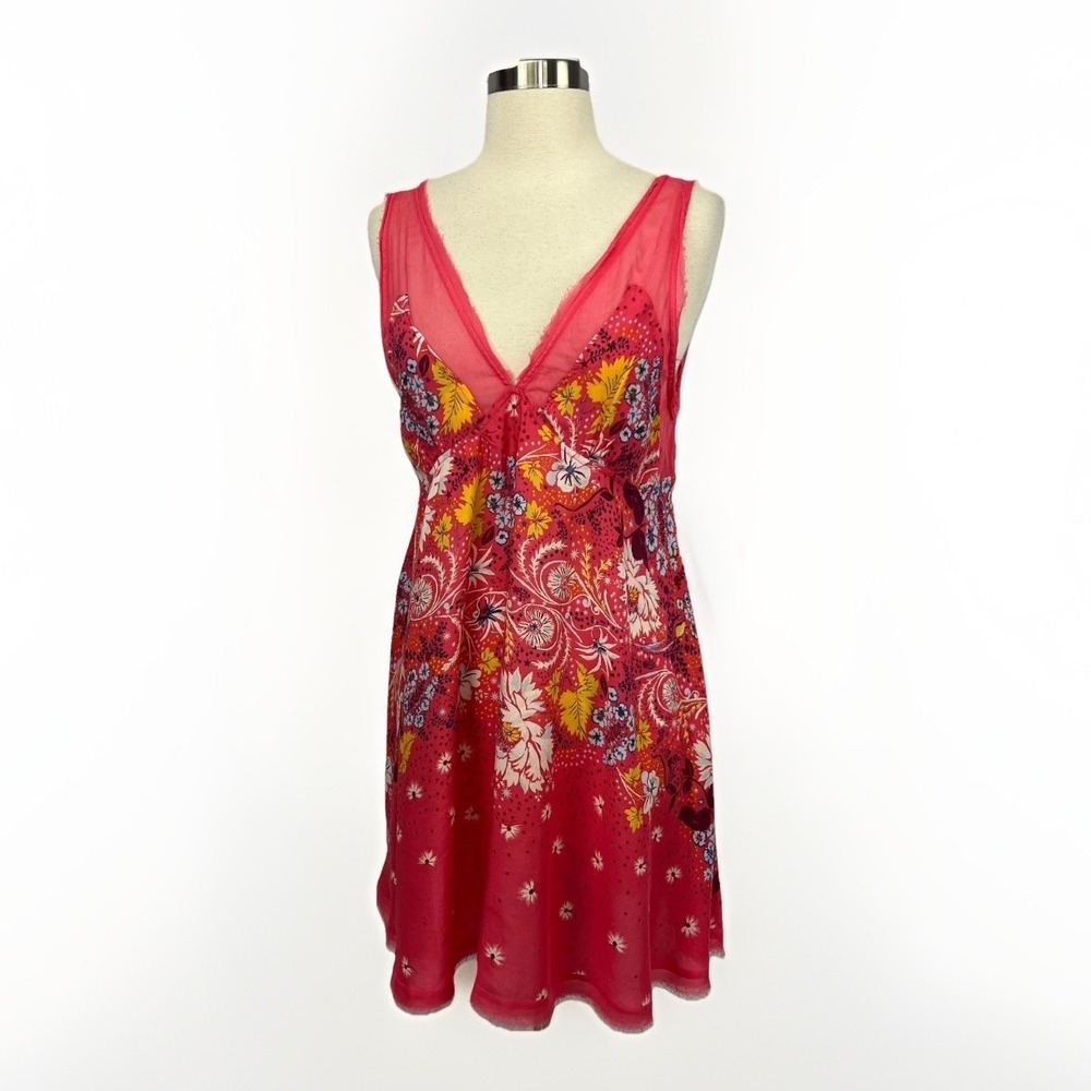 Free People Intimately Longwood Printed Slip Dress Mini Boho Feminine Sz S